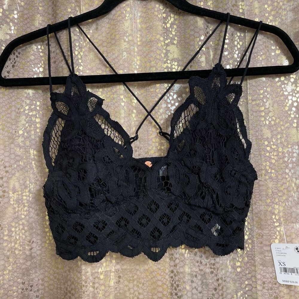 Free People Adella Lace Bralette Crop Top XS NWT